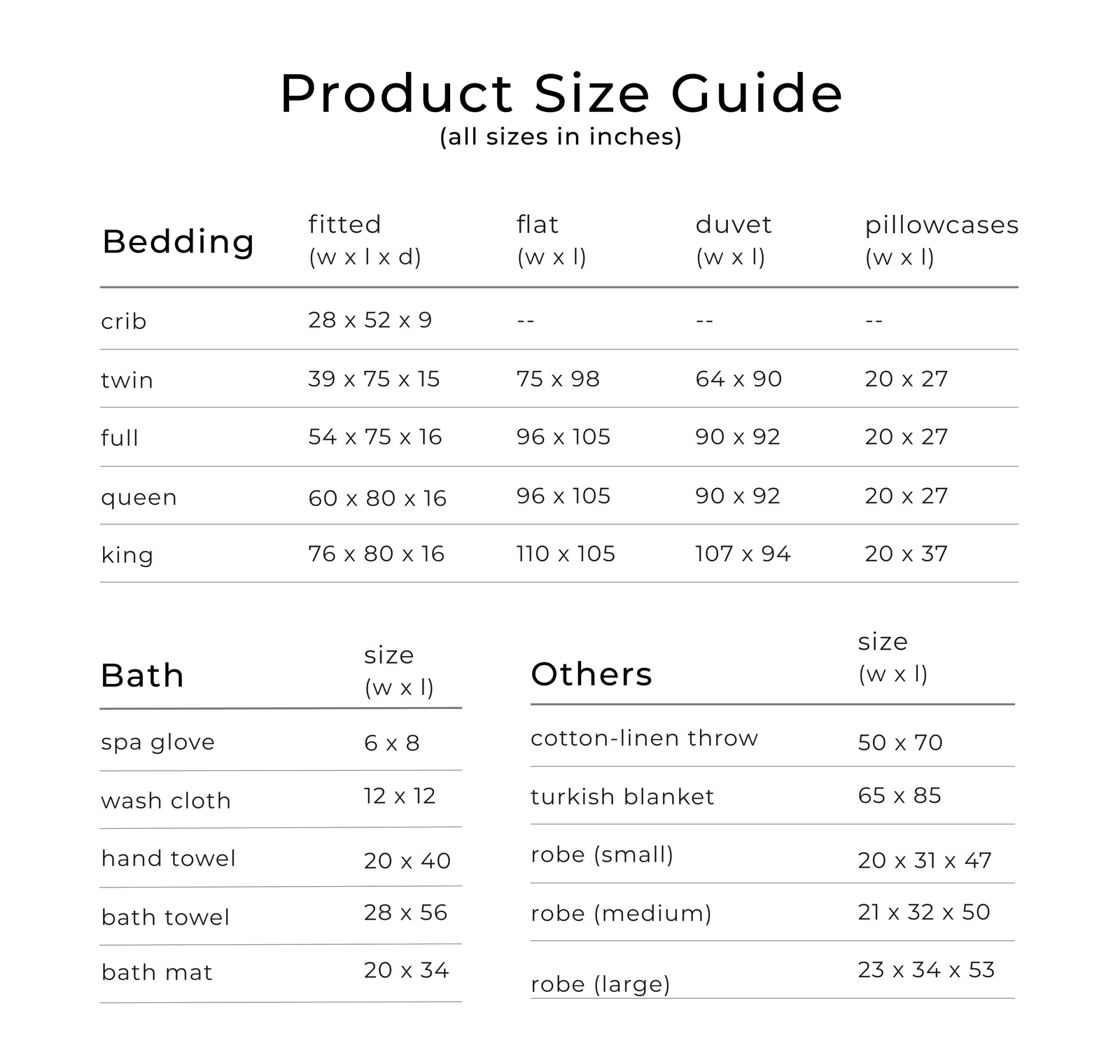 Size guide