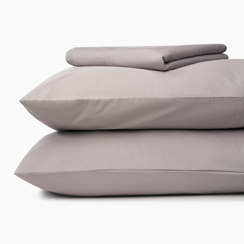 cotton-percale-pillow-cases-fitted-sheet-gray