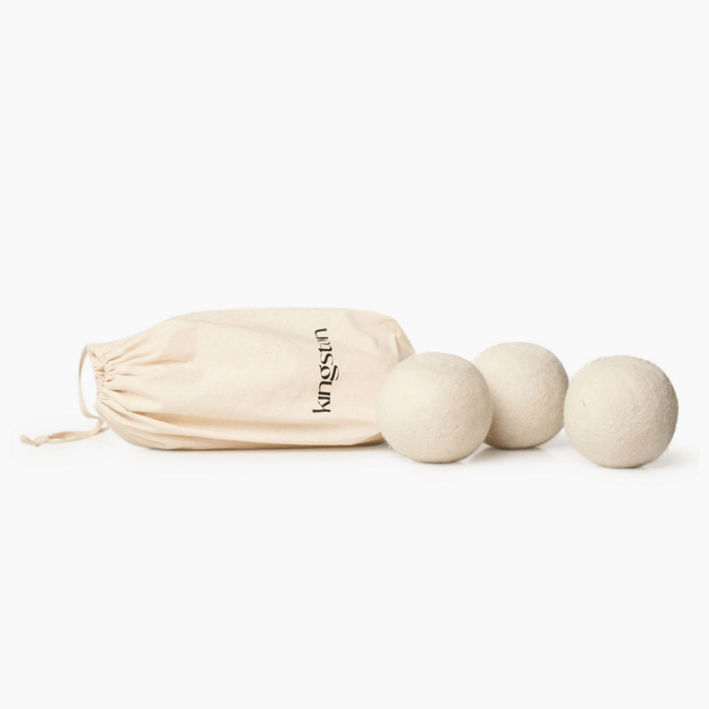 Wool dryer balls in natural cotton bag — set of 4, OEKO-TEX certified | Kingston Goods